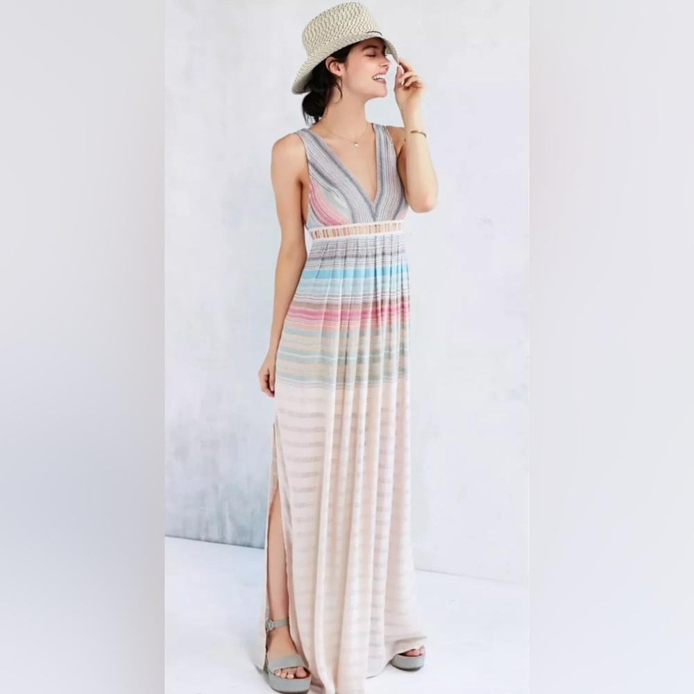 Ecotè Rainbow Maxi Dress Size 0 NWT Urban Outfitters